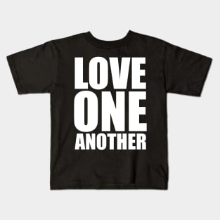 John 13:34 Love One Another Large Typography Kids T-Shirt